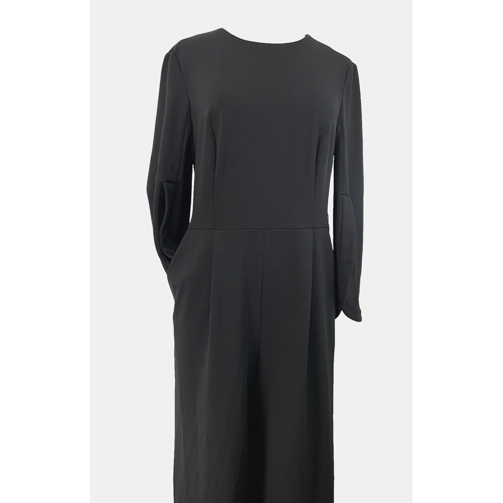 Calvin Klein Womens Jumpsuit Pleated Front 3/4 Bell Sleeve Wide Leg Pockets Sz 6 - Picture 8 of 16